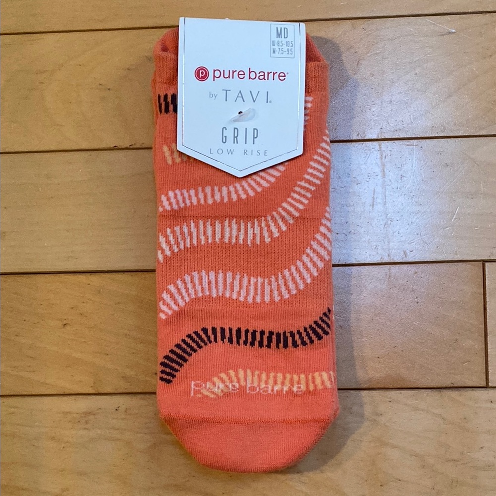 Pure Barre by Tavi Orange Grip Socks